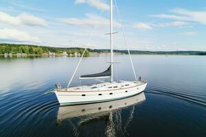 yacht boat sea sailing wind speed navigation freedom relaxation flow romantic photography aerial photo