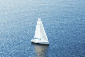 yate barco mar navegación viento velocidad navegación libertad relajación fluir romántico fotografía aéreo foto