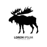 Minimal and abstract logo of moose vector elk icon fur silhouette template design