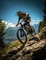 bike ride photo helm Mountains tourism searching speed extreme cycling freedom motion outdoors