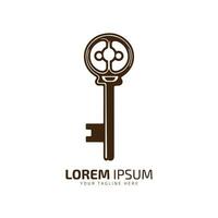 Minimal and abstract logo of key vector key icon house key silhouette isolated template design