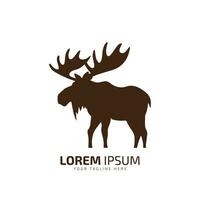 Minimal and abstract logo of moose vector elk icon fur silhouette isolated design