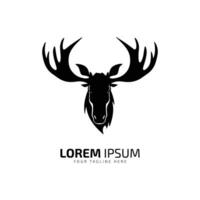 Minimal and abstract logo of moose vector elk icon fur silhouette isolated template design head of moose