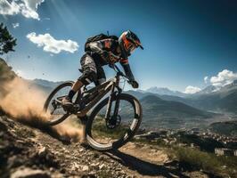 bike ride photo helm Mountains tourism searching speed extreme cycling freedom motion outdoors