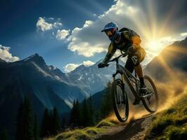 bicicleta paseo foto timón montañas turismo buscando velocidad extremo ciclismo libertad movimiento al aire libre