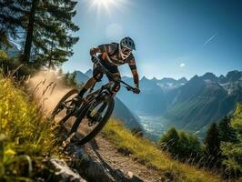 bike ride photo helm Mountains tourism searching speed extreme cycling freedom motion outdoors