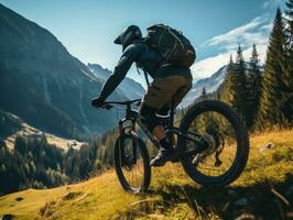 bike ride photo helm Mountains tourism searching speed extreme cycling freedom motion outdoors