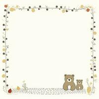 teddy bear gentle scrapbooking pastel border frame pattern weeding child post card print retro photo