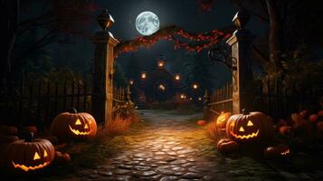 Halloween wallpaper castle spooky mystery scary illustration artwork night moon pumpkin photo