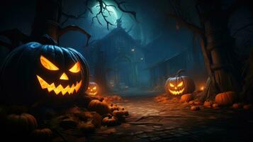 Halloween wallpaper castle spooky mystery scary illustration artwork night moon pumpkin photo