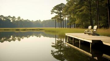 lake bridge silence zen peaceful landscape freedom scene beautiful nature wallpaper photo