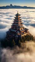 China aéreo torre antiguo pagoda pacífico paisaje libertad escena hermosa fondo de pantalla foto