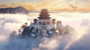 china aerial tower antique pagoda peaceful landscape freedom scene beautiful wallpaper photo