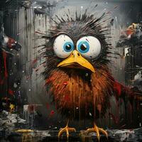 angry bird furious mad portrait expressive illustration artwork oil painted portrait sketch tattoo photo