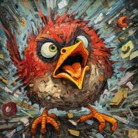 angry bird furious mad portrait expressive illustration artwork oil painted portrait sketch tattoo photo