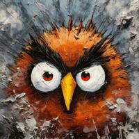 angry bird furious mad portrait expressive illustration artwork oil painted portrait sketch tattoo photo