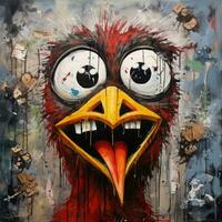 angry bird furious mad portrait expressive illustration artwork oil painted portrait sketch tattoo photo