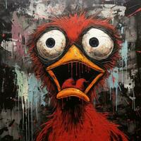 angry bird furious mad portrait expressive illustration artwork oil painted portrait sketch tattoo photo