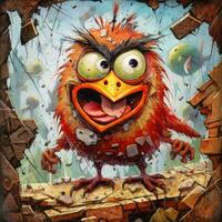 angry bird furious mad portrait expressive illustration artwork oil painted portrait sketch tattoo photo