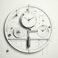 abuelo reloj retro futurista mueble bosquejo ilustración mano dibujo referencia idea foto