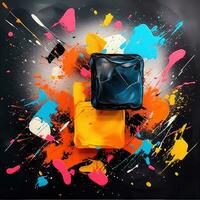 abstract geometric aggressive pattern background expressive graffiti vector tattoo wallpaper photo