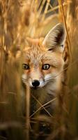 dutch fox hidden predator photography grass national geographic style 35mm wallpaper documentary photo