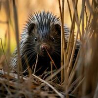 porcupine hidden predator photography grass national geographic style 35mm documentary wallpaper photo