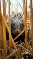 porcupine hidden predator photography grass national geographic style 35mm documentary wallpaper photo
