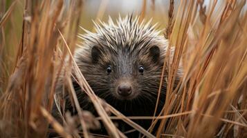 porcupine hidden predator photography grass national geographic style 35mm documentary wallpaper photo