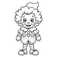 clown simple children coloring page Halloween cute white background book isolated bold scary photo