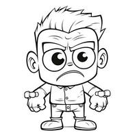 Frankenstein zombie simple children coloring page Halloween cute white background book isolated photo