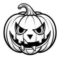 pumpkin jack lantern simple children coloring page Halloween cute white background book isolated photo