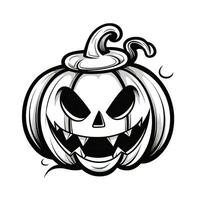 pumpkin jack lantern simple children coloring page Halloween cute white background book isolated photo