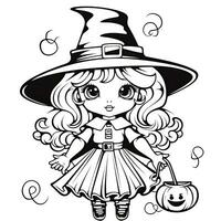 simple children coloring page Halloween cute white background book isolated bold scary photo