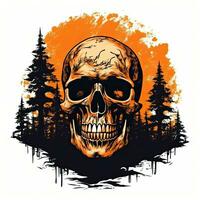 zombie skull halloween clipart illustration vector tshirt design sticker cut scrapbook tattoo photo