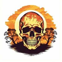 zombie skull halloween clipart illustration vector tshirt design sticker cut scrapbook tattoo photo