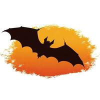 bat moon halloween clipart illustration vector tshirt design sticker cut scrapbook orange tattoo photo