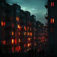 gloomy soviet buildings Russia depressive comfort wallpaper smartphone photo facade night lights