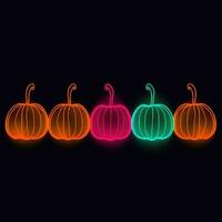 pumpkin jack lantern neon icon logo halloween cute scary bright illustration tattoo isolated vector photo