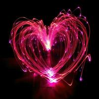 heart illuminated light painting freeze photo long exposure pink street city neon romantic