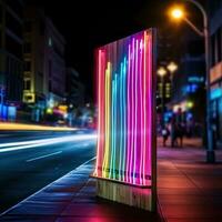 heart illuminated light painting freeze photo long exposure pink street city neon romantic