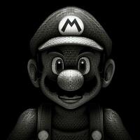 Mario game character pixel art tattoo engraving 8bit graphic design poster wall art illustration photo