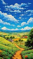 fabulous panorama landscape anime bright freedom inspiration wallpaper smartphone illustration photo