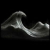 digital olas píxel Arte negro y blanco ilustración matriz foto