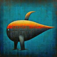 whale cubism art oil painting abstract geometric funny doodle illustration poster tatoo photo