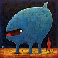 whale cubism art oil painting abstract geometric funny doodle illustration poster tatoo photo