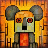 koala cubism art oil painting abstract geometric funny doodle illustration poster tatoo photo