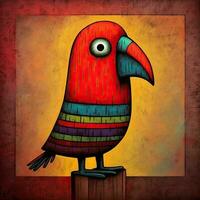 parrot ara cubism art oil painting abstract geometric funny doodle illustration poster tatoo photo