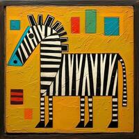 zebra horse cubism art oil painting abstract geometric funny doodle illustration poster tatoo photo