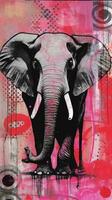 elephant expressive children animal illustration painting scrapbook drawn artwork cute cartoon photo